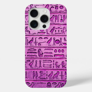 Ancient Egyptian Hieroglyphs - Purple iPhone 15 Pro Case
