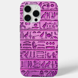 Ancient Egyptian Hieroglyphs - Purple iPhone 15 Pro Max Case