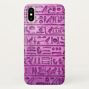 Ancient Egyptian Hieroglyphs - Purple iPhone XS Case