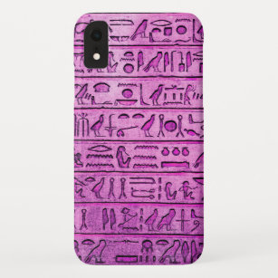 Ancient Egyptian Hieroglyphs - Purple iPhone XR Case