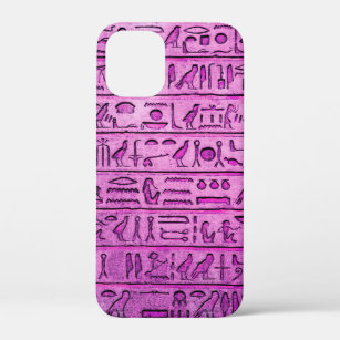 Ancient Egyptian Hieroglyphs - Purple iPhone 12 Mini Case