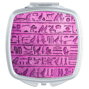 Ancient Egyptian Hieroglyphs Purple Compact Mirror