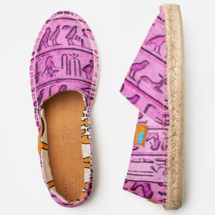 Ancient Egyptian Hieroglyphs Purple Espadrilles