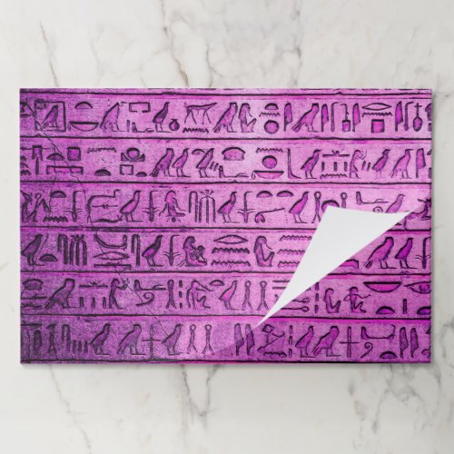 Ancient Egyptian Hieroglyphs Purple Placemats