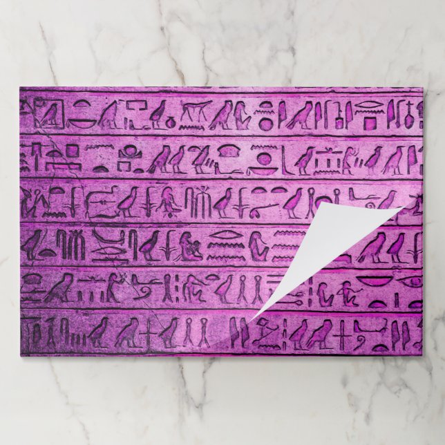 Ancient Egyptian Hieroglyphs Purple Placemats (Folded)