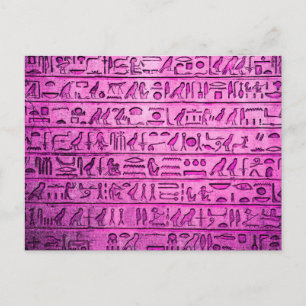 Ancient Egyptian Hieroglyphs Purple Postcard