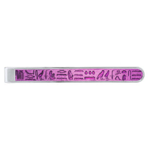 Ancient Egyptian Hieroglyphs Purple Tie Bar