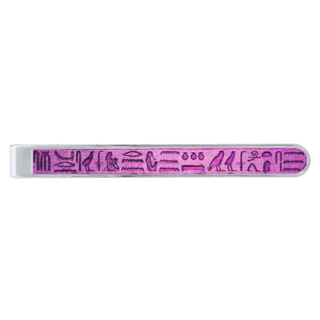 Ancient Egyptian Hieroglyphs Purple Tie Bar (Front)