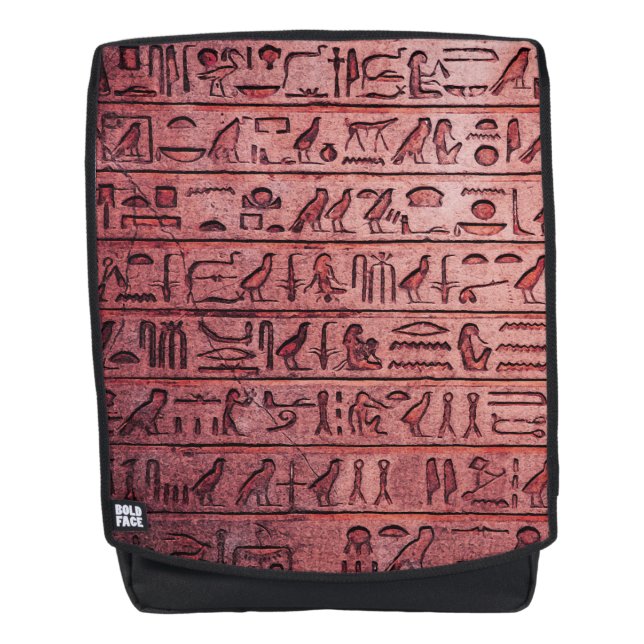 Ancient Egyptian Hieroglyphs Red Backpack (Front)