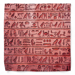 Ancient Egyptian Hieroglyphs Red Bandana