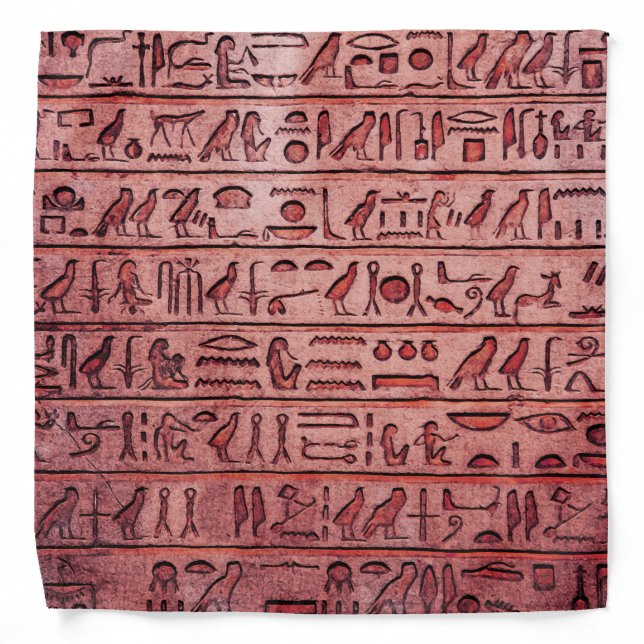 Ancient Egyptian Hieroglyphs Red Bandana (Front)
