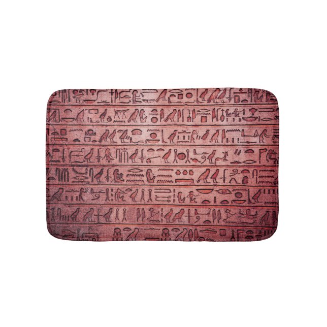 Ancient Egyptian Hieroglyphs Red Bath Mat (Front)