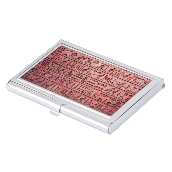 Cement Business Card Holder Business Card Stand with Egyptian hieroglyphs discovery. 