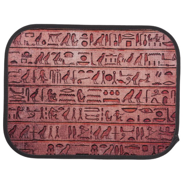 Ancient Egyptian Hieroglyphs Red Car Mat (Rear)