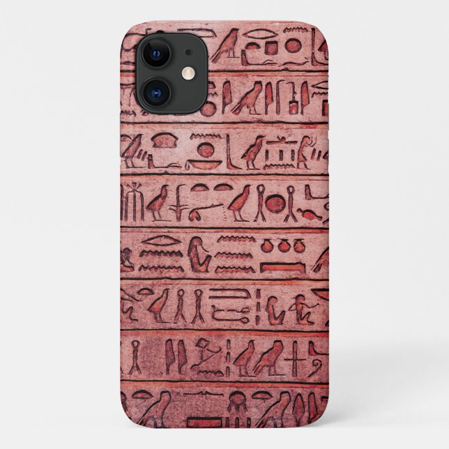 Ancient Egyptian Hieroglyphs - Red iPhone Case (Back)
