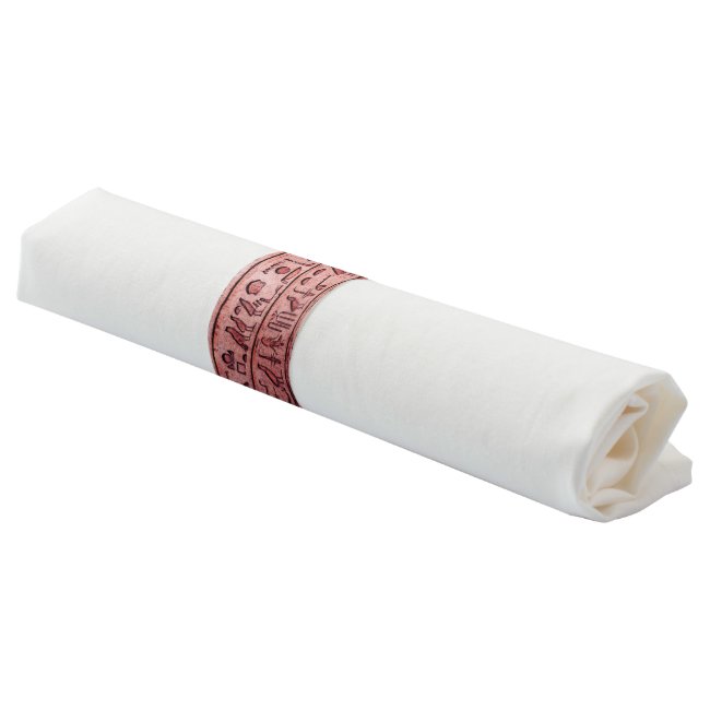 Ancient Egyptian Hieroglyphs Red Napkin Bands