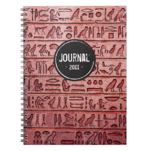 Ancient Egyptian Hieroglyphs - Red Notebook