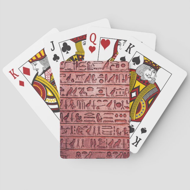 Ancient Egyptian Hieroglyphs Red Poker Cards (Back)