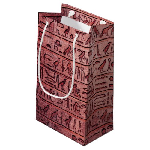 Ancient Egyptian Hieroglyphs Red Small Gift Bag