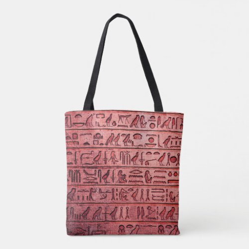 Ancient Egyptian Hieroglyphs Red Tote Bag