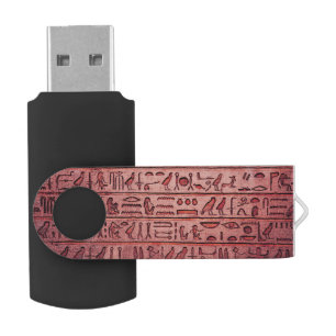 Ancient Egyptian Hieroglyphs Red USB Flash Drive