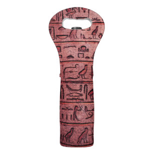 Ancient Egyptian Hieroglyphs Red Wine Tote Bag