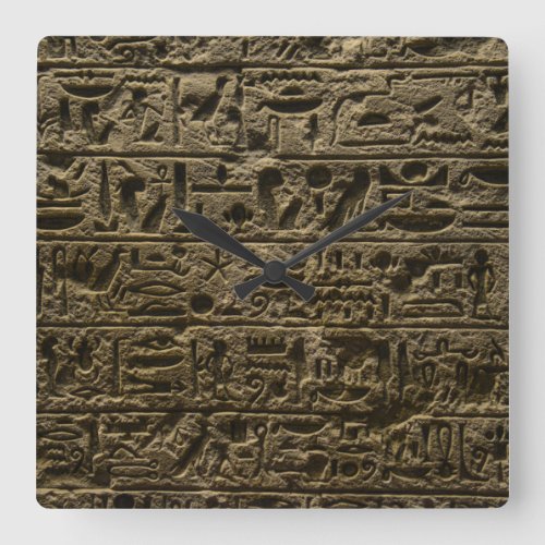 ancient egyptian hieroglyphs square wall clock