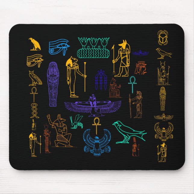 Ancient Egyptian Hieroglyphs & Symbols Mouse Pad (Front)
