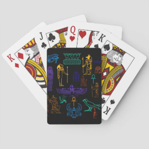 Ancient Egyptian Hieroglyphs & Symbols Poker Cards