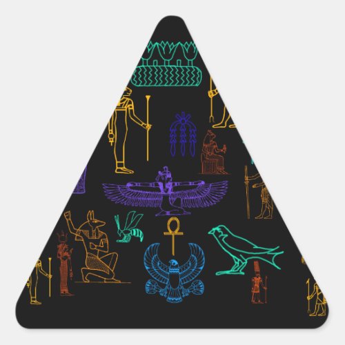 Ancient Egyptian Hieroglyphs  Symbols Triangle Sticker