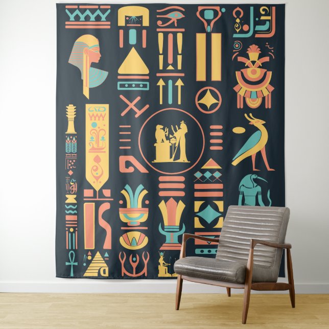 Ancient Egyptian Hieroglyphs Tapestry (In Situ)