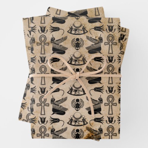 Ancient Egyptian Hieroglyphs Wrapping Paper Sheets