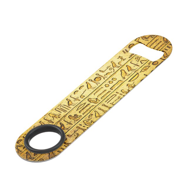 Ancient Egyptian Hieroglyphs Yellow Bar Key (Front Angled)