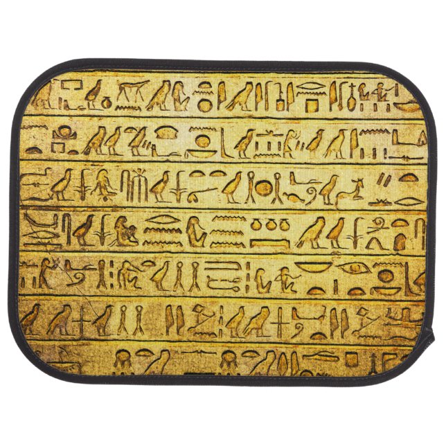 Ancient Egyptian Hieroglyphs Yellow Car Mat (Rear)