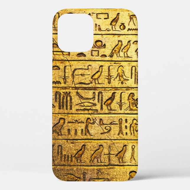 Ancient Egyptian Hieroglyphs - Yellow Case-Mate iPhone Case (Back)