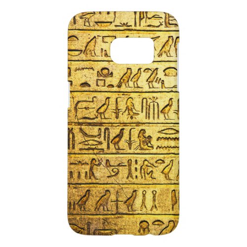 Ancient Egyptian Hieroglyphs Yellow Samsung Galaxy S7 Case