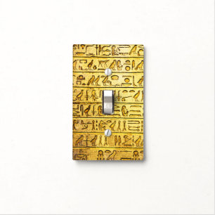 Ancient Egyptian Hieroglyphs Yellow Light Switch Cover