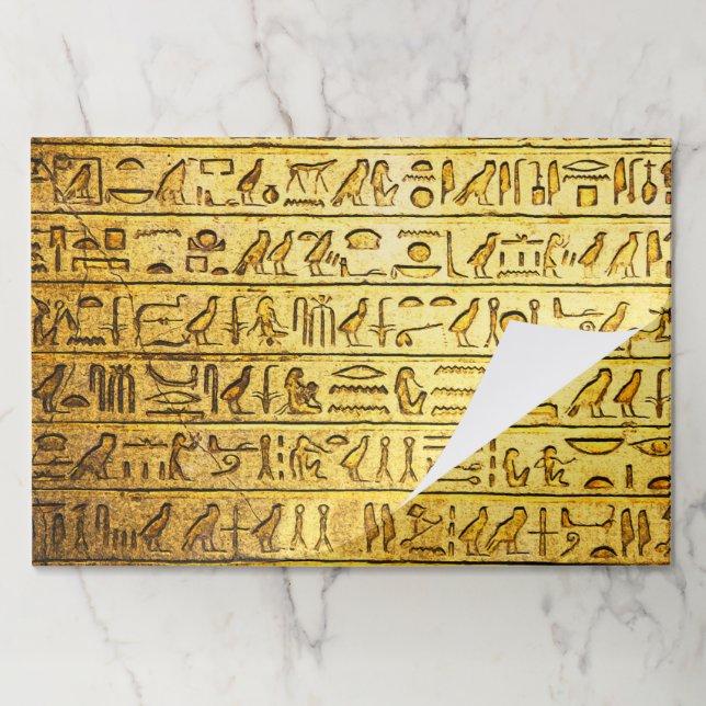 Ancient Egyptian Hieroglyphs Yellow Placemats (Folded)