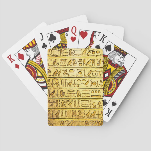 Ancient Egyptian Hieroglyphs Yellow Poker Cards (Back)
