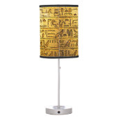 Ancient Egyptian Hieroglyphs Yellow Table Lamp (Back)