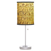 Ancient Egyptian Hieroglyphs Yellow Table Lamp (Left)