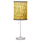 Ancient Egyptian Hieroglyphs Yellow Table Lamp (Right)