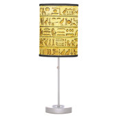 Ancient Egyptian Hieroglyphs Yellow Table Lamp (Front)