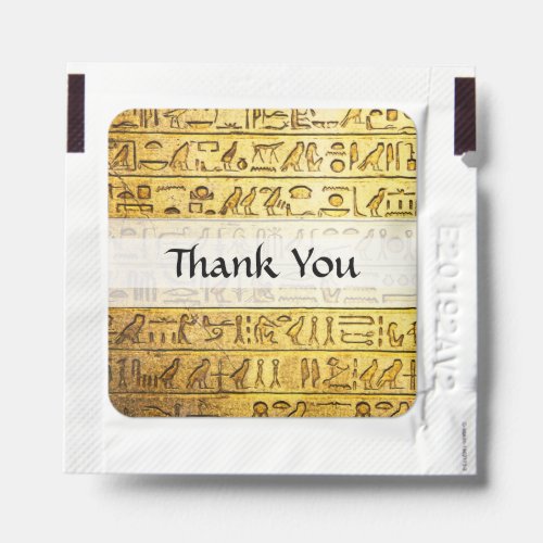 Ancient Egyptian Hieroglyphs Yellow Thank You Hand Sanitizer Packet