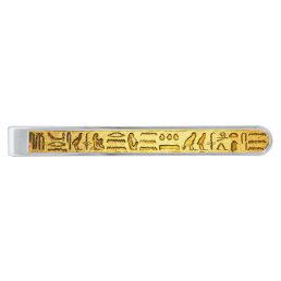 Ancient Egyptian Hieroglyphs Yellow Tie Bar
