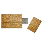 Ancient Egyptian Hieroglyphs Yellow Usb Wood Flash Drive at Zazzle