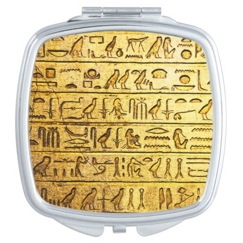 Ancient Egyptian Hieroglyphs Yellow Vanity Mirror