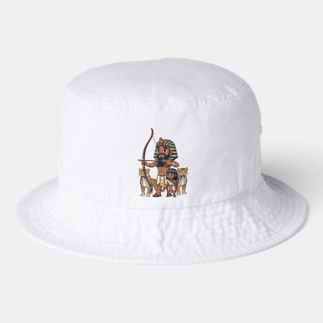 Ancient Egyptian Hunt with Leopards Bucket Hat (Front)
