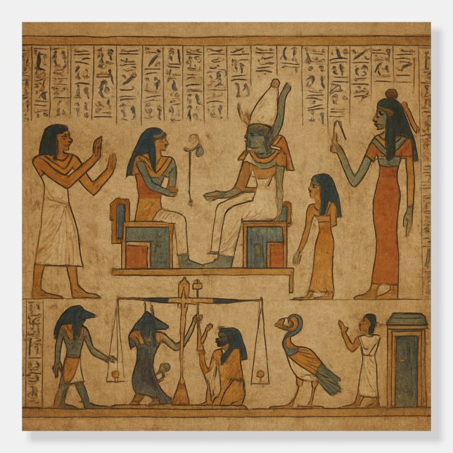 Ancient Egyptian Judgment Scene Wall Art Foam Board (Front)