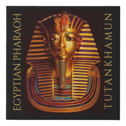 Ancient Egyptian King Tutankhamun Gold Burial Mask Faux Canvas Print